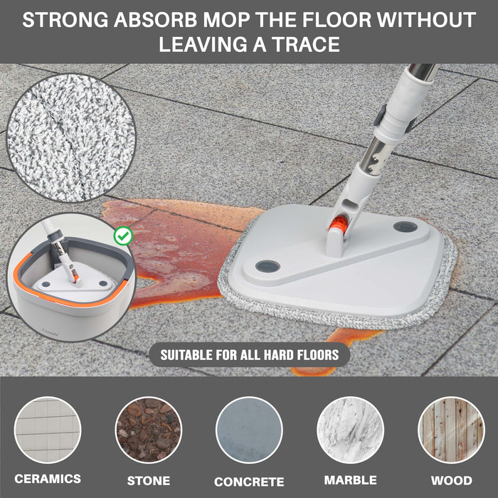 Square spin mop microfiber heads for tile and wooden floors