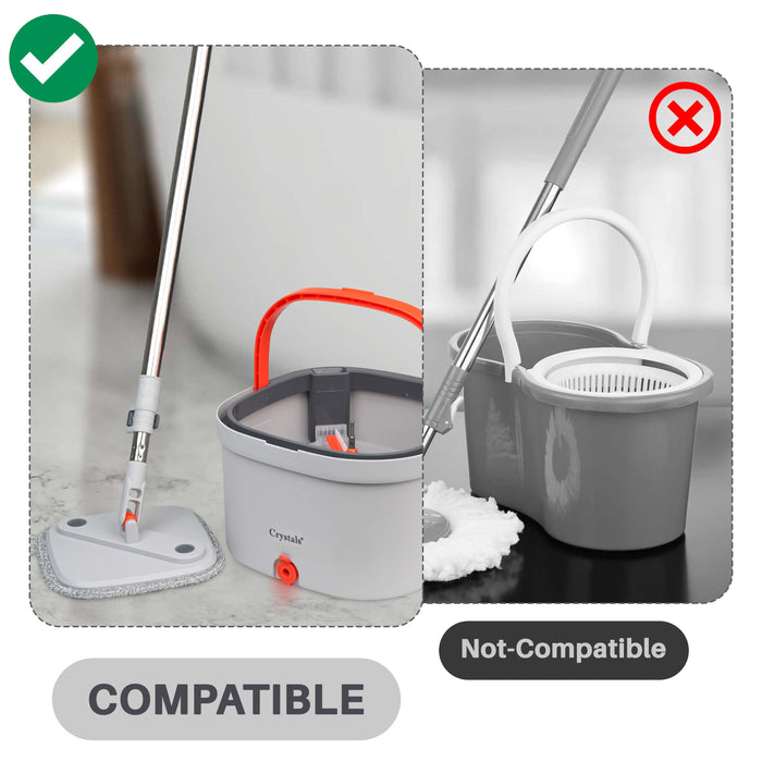 Spin mop system square microfiber pads for deep cleaning