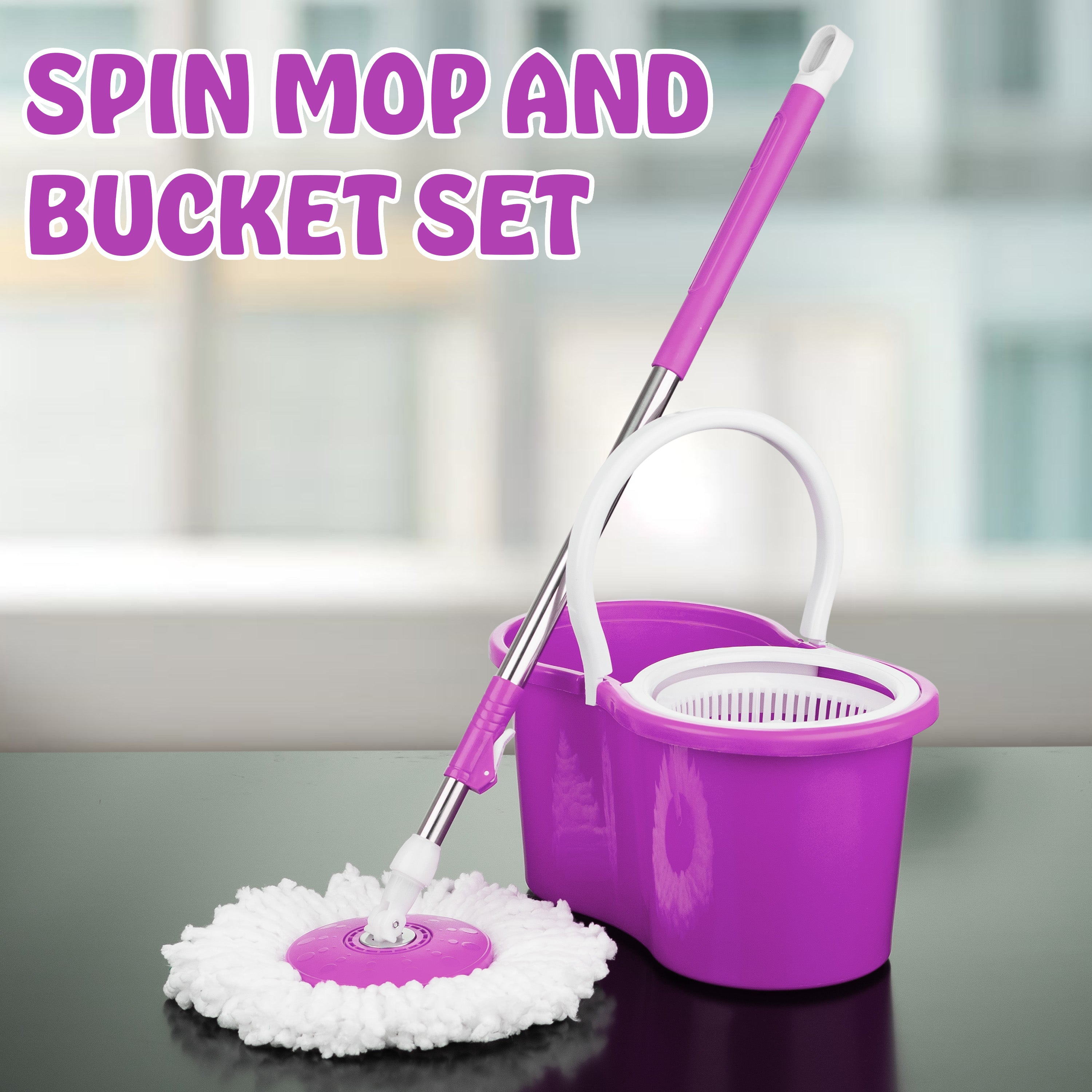 SIMPLI-MAGIC 360° Square Spin Mop And 14 In. Microfiber Spin Mop And Bucket System With Dual Compartments And 3 Washable Mop Heads 79612 SIMPLI-MAGIC 360° Square Spin Mop And 14 In. Microfiber Spin Mop And Bucket System With Dual Compartments And 3 Washable Mop Heads 79612
