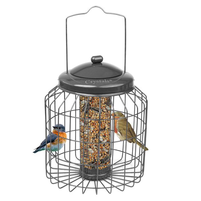 Squirrel proof bird feeder with heavy duty metal construction
