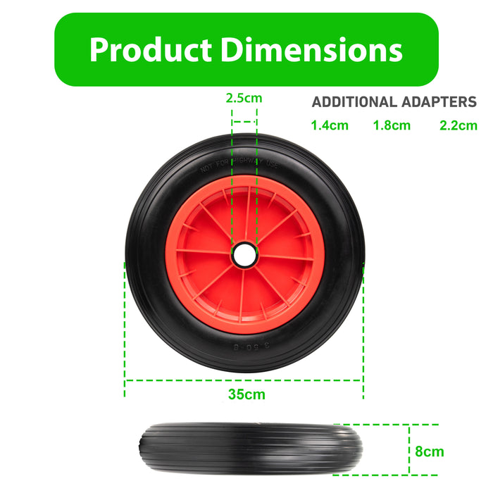Steel Rim on PU 14 Inch Wheelbarrow Wheel