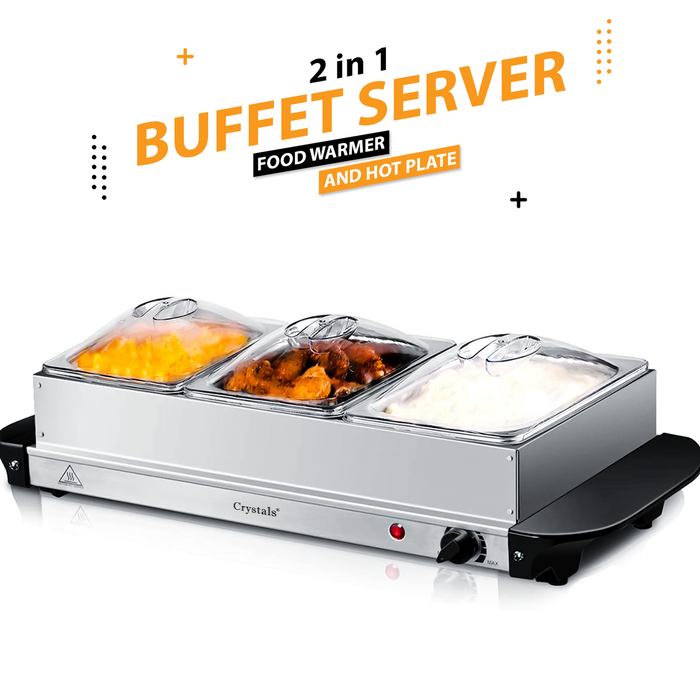 Adjustable temperature control on the Electric Buffet Food Warmer, ensuring precise heating.