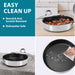 Frying pan with tempered glass lid for gas hob cooking in UK kitchens