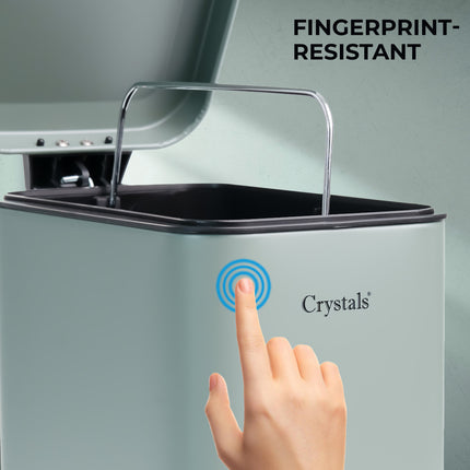 Waterproof 5L green pedal bin