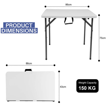 Weather-Resistant HDPE Foldable Square Table for UK Gardens and Outdoor Events