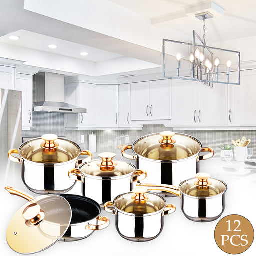 Stainless Steel 12 PC Induction Pot Set
