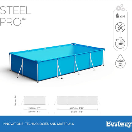 Bestway Family Rectangular Steel Swimming Pool