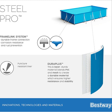 Bestway Family Rectangular Steel Swimming Pool