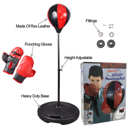Kids Freestanding Boxing Punch Bag with Gloves
