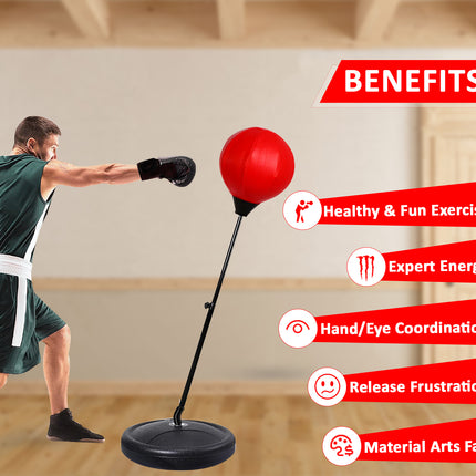Adult Boxing Standing Punch Ball Set With Gloves