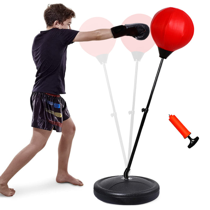 Adult Boxing Standing Punch Ball Set With Gloves