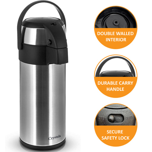 3L Stainless Steel Airpot Flask Features
