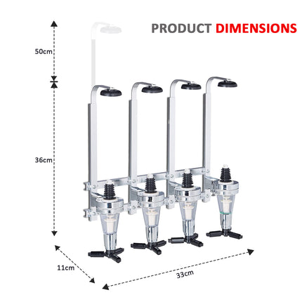 Dimensions 4 Bottle Optic Drink Dispenser