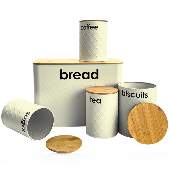Cream Bread Storage Container Bread Bin