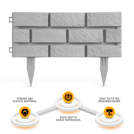 Garden Plastic Brick Fence Effect Edging