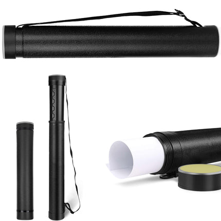 Document Storage Art Plastic Poster Tube - Black