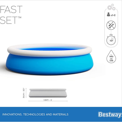Bestway Fast Set Swimming Pool 6FT x 20"