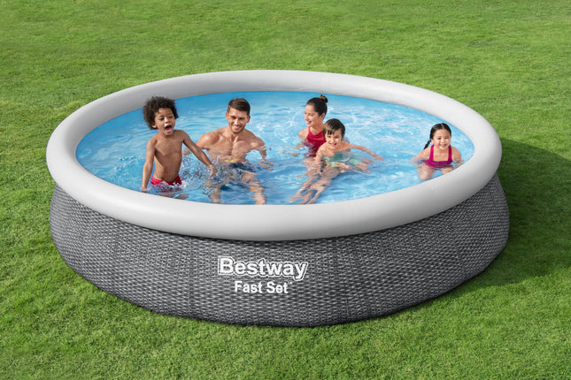 Bestway 12ft Rattan Effect Inflatable Swimming Pool
