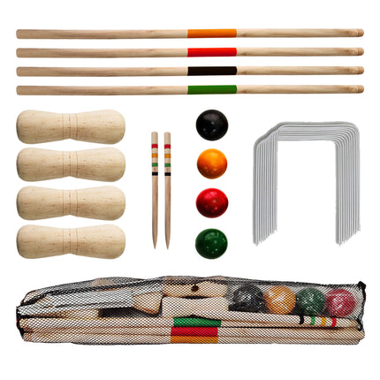 4 Player Full Size Wooden Croquet Set
