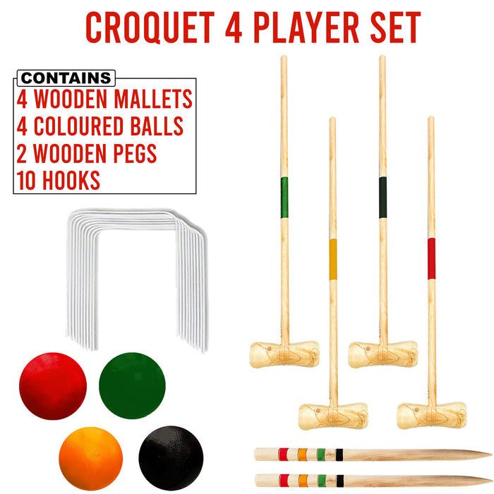 4 Player Full Size Croquet Set