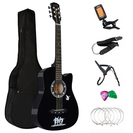 6 String Black Acoustic Guitar