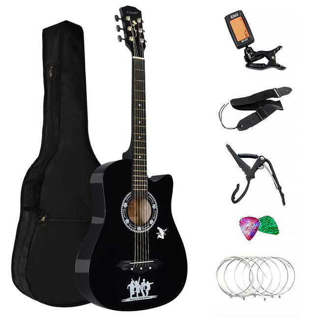 6 String Black Acoustic Guitar