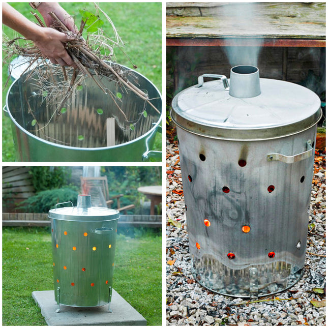 90L Galvanised Incinerator Fire Bin
