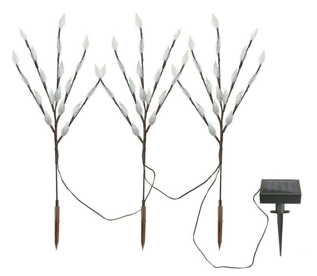 3Pcs 60 LED Solar White Leaf