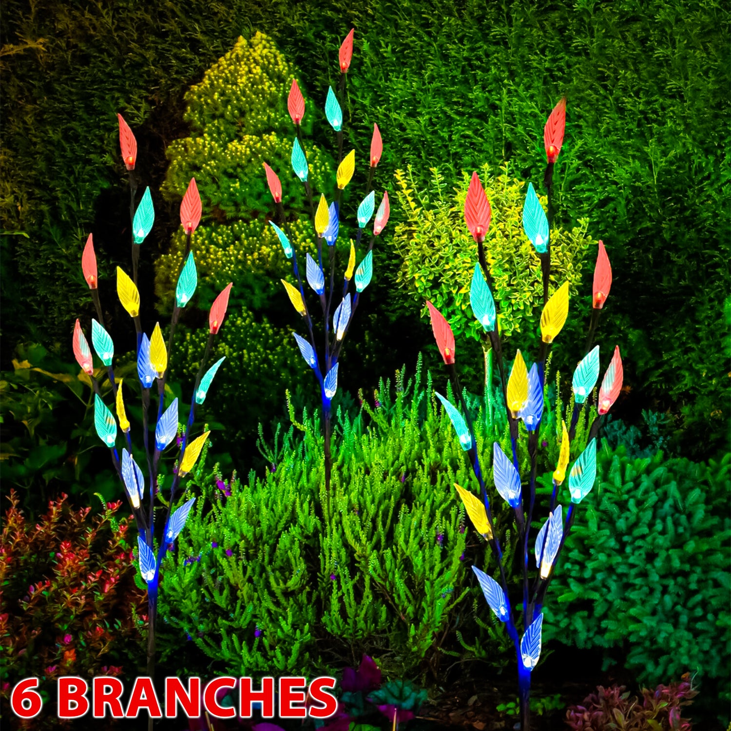 Led Solor Trees Tree Leaf Style Garden Ornamental LED Solar Lights – Brits Home Garden