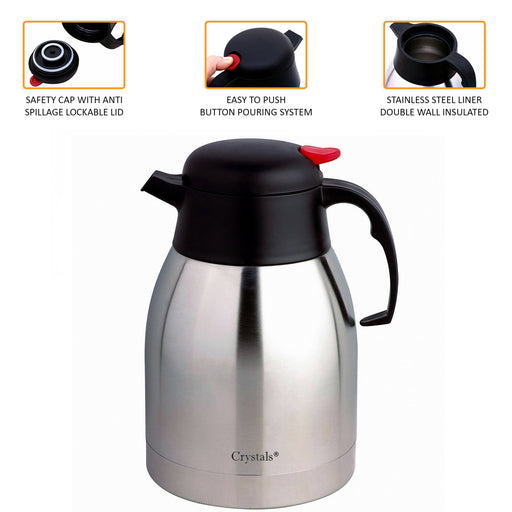 2L Stainless Steel Vacuum Kettle Flask Features