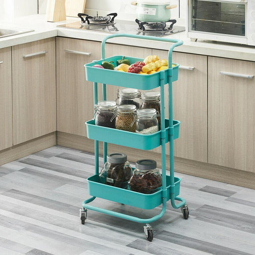 3-Tier Kitchen Trolley with Wheels 