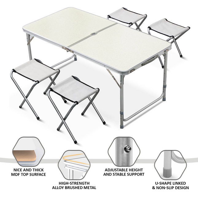 Outdoor White Table and Chairs