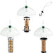 Set of 3 metal bird seed feeders for UK gardens – seed, peanut, and fat ball types