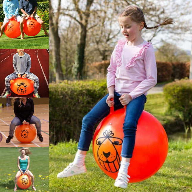 Space hopper bouncing ball with free air pump for easy inflation UK